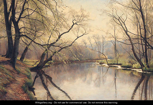A Tranquil River Landscape - Christian Zacho