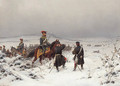 German cavalry in a winter landscape - Christian Sell