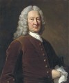 Portrait of Edward Stone, half-length, in a brown velvet coat and white cravat - Christopher Steele