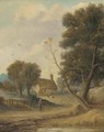 A figure before a cottage in a wooded landscape - Christopher Mark Maskell