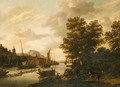.A river Landscape with Loggers and Sailboats - (after) Adriaen Hendriksz. Verboom