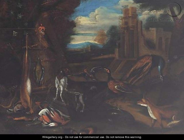 A landscape with dead game - (after) Adriaen Cornelisz. Beeldemaker