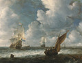 A Dutch kaag close hauled in a stiff breeze with men-o-war beyond - (after) Abraham Hendrickz Van Beyeren