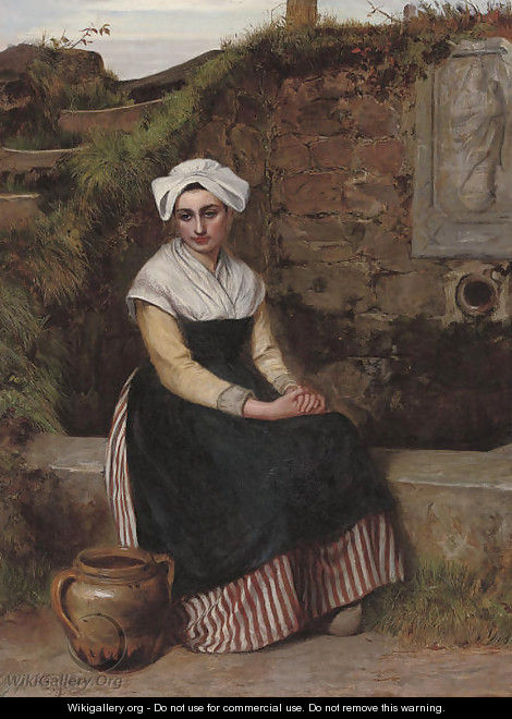 Resting beside the well - Charles Sillem Lidderdale