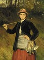 A young girl carrying partridges - Charles Sillem Lidderdale