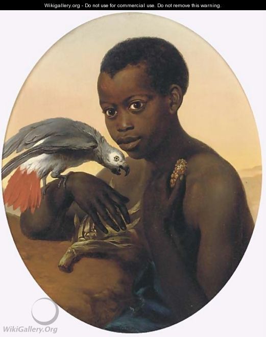 A boy and his African grey - Charles Verlat