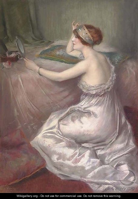 Elegante femme au lit - Charles Varnier