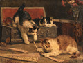 Kittens playing in the jewel box - Charles van den Eycken