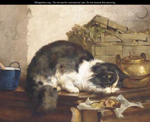 A cat in the kitchen - Charles van den Eycken