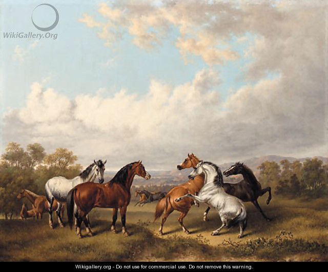 Horses in a Meadow - Charles Towne
