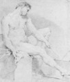A seated nude turned to the right - Charles Joseph Natoire
