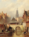 A capriccio view of Utrecht - Charles Henri Leickert
