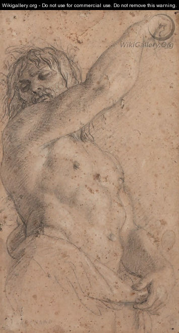 A term, half-length, raising his arm - Charles Le Brun