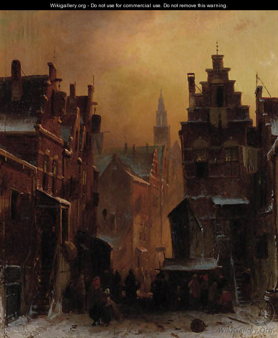 The Jewish quarter in Amsterdam - Charles Henri Leickert