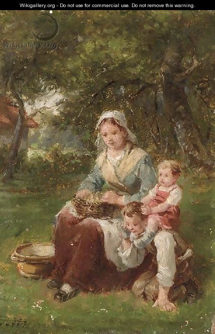 At play in the garden - Charles Petit
