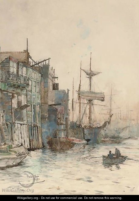 On the Thames - Charles Edward Dixon