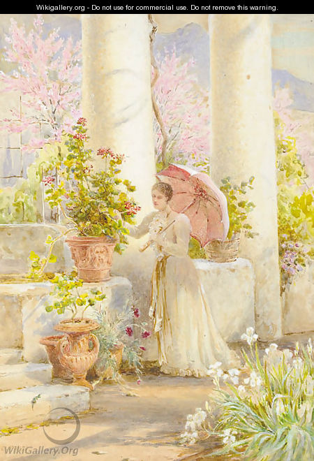 A Spring morning in a garden at Amalfi - Charles Earle