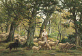 Shepherdess and Her Flock - Charles Ferdinand Ceramano