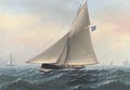 The racing cutter Galatea off the Fastnet Rock, 1885 - Charles Keith Miller