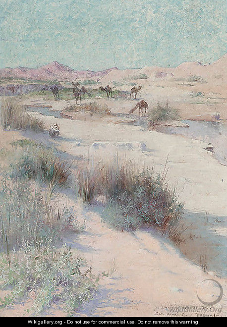 The camel master resting in the shade - Charles James Theriat