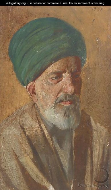 Portrait of an Arab, bust-length, in traditional dress - Cesare Biseo