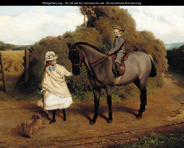 Vandaleur Brightsmith and his sister - Charles Burton Barber
