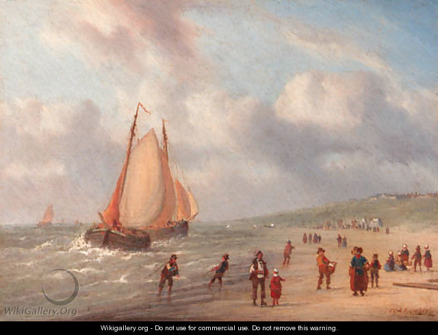 The arrival of the fishing fleet - Carl Eduard Ahrendts