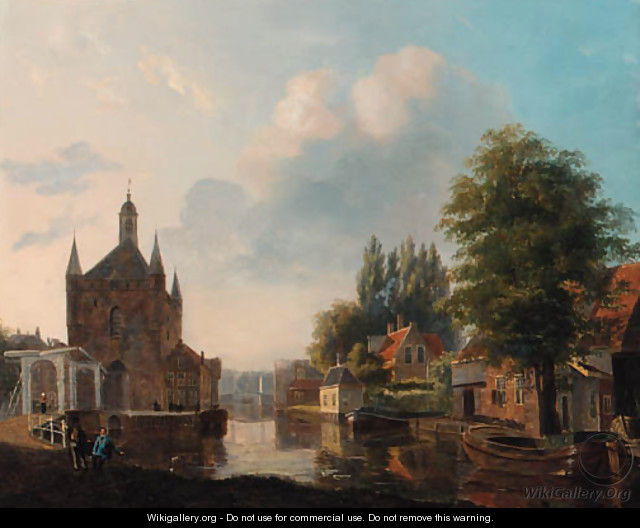Morning on the canal - Carel Jacobus Behr