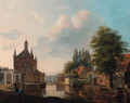 Morning on the canal - Carel Jacobus Behr