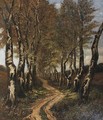 Birch trees along a lane - Carel Nicolaas Storm Van 's-Gravesande