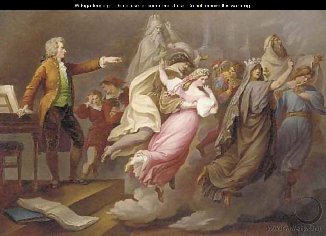 Mozart directing imaginary actors from the operas - Carl Joseph Geiger