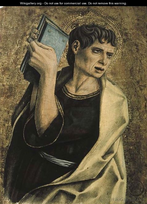 A male saint holding a book - Carlo Crivelli