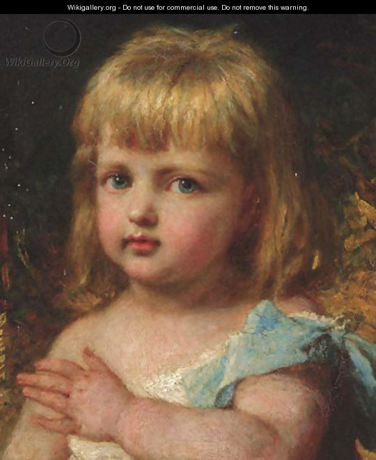 Portrait of Princess Caroline Murat, quarter-length, in a white dress with blue ribbons - Karl Wilhelm Friedrich Bauerle