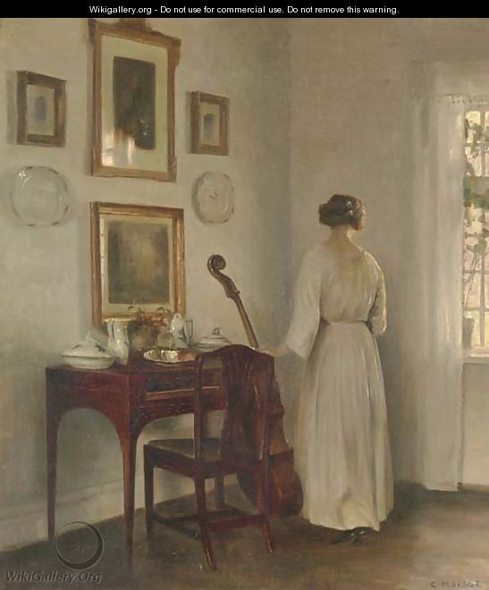 Woman in an Interior - Carl Vilhelm Holsoe