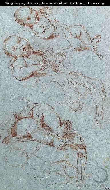 Four studies for the infant Virgin - Carlo Maratta or Maratti