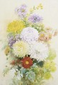 A vase of crysanthemuns and asters - C. Wilson