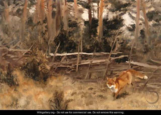 A Red Fox in a Landscape - Bruno Andreas Liljefors