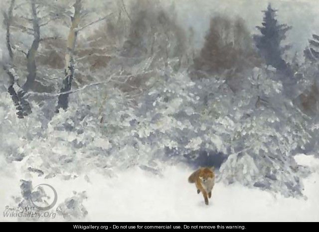 Fox in a Winter landscape 2 - Bruno Andreas Liljefors