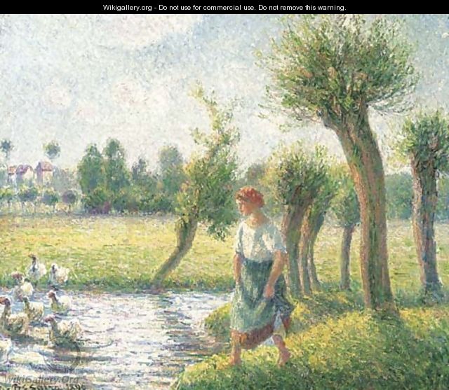 Paysanne gardant des oies, Eragny - Camille Pissarro