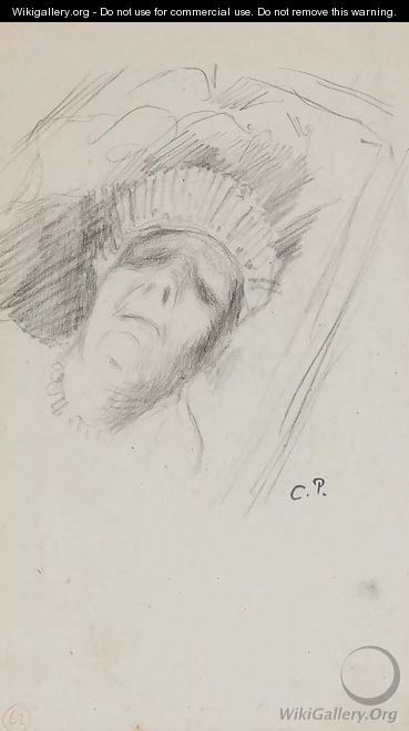 Madame Pissarro mere sur son lit de mort - Camille Pissarro