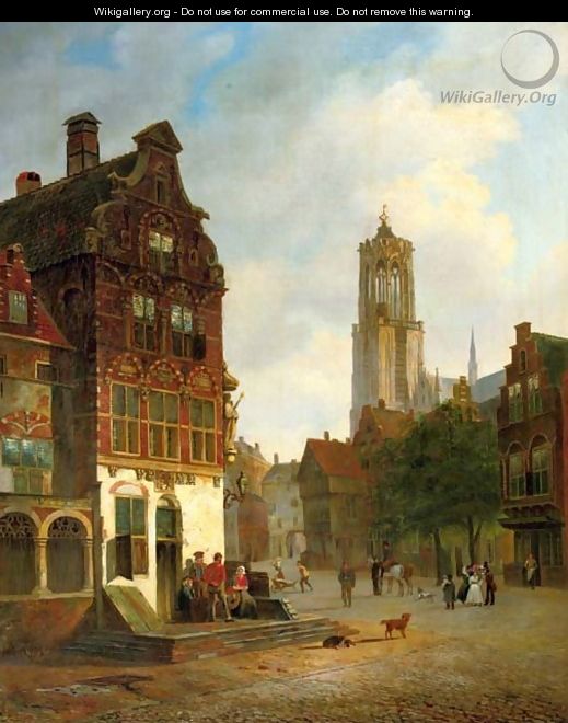 Daily activities in Utrecht with the Domtower beyond - Carel Jacobus Behr