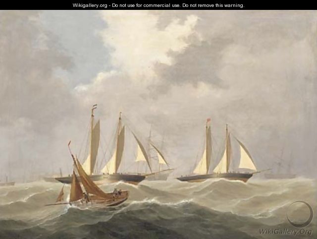 A racing cutter tacking across the mouth of the Dart - Capt. John Haughton Forrest