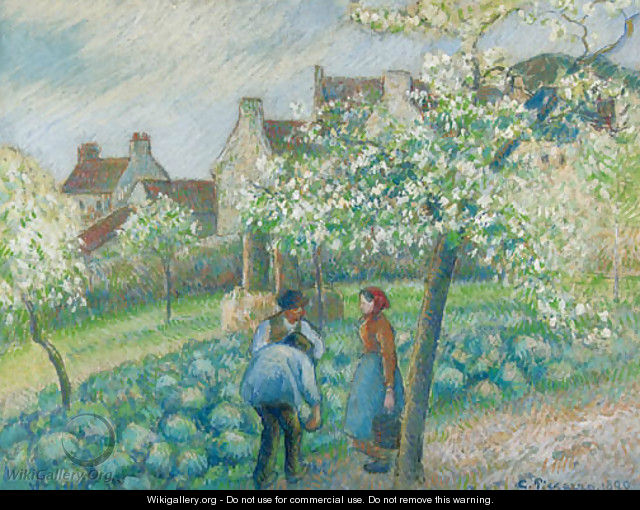 Pruniers en fleurs - Camille Pissarro