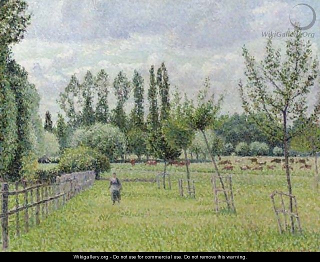 Prairie AAAA  Eragny, temps gris - Camille Pissarro