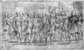 A classical Procession with Dignitaries and Soldiers carrying a Litter of Trophies - Bernardo Castello