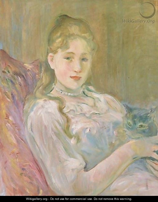 La jeune fille au chat - Berthe Morisot