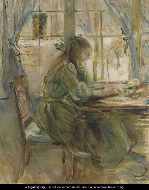 Jeune fille ecrivant - Berthe Morisot