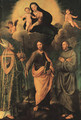 The Madonna and Child appearing to Saint Petronius of Bologna, the Apostle Saint James the Greater, and Saint Francis of Assisi - Biagio Pupini