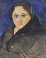 Portrait of a lady with dark eyes - Boris Dmitrievich Grigoriev
