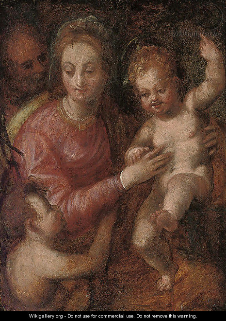 The Holy Family with the Young Saint John the Baptist - Bolognese School